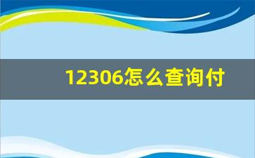 12306怎么查询付款信息