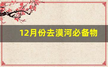 12月份去漠河必备物品