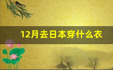 12月去日本穿什么衣服