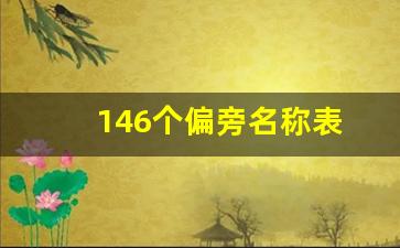 146个偏旁名称表