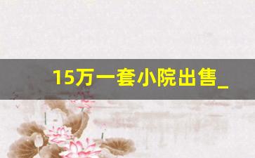 15万一套小院出售_山东房子2万元一套