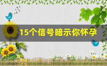 15个信号暗示你怀孕了_内裤上有什么说明已怀孕