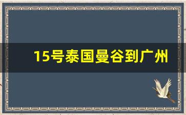 15号泰国曼谷到广州航班延迟_曼谷机场