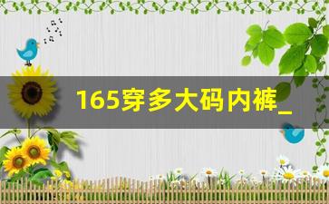 165穿多大码内裤_如何卖内衣的销售方法