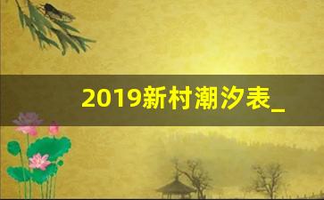 2019新村潮汐表_新盈港潮汐表2019