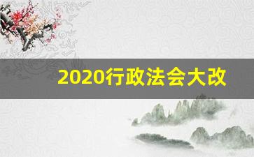 2020行政法会大改么