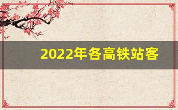 2022年各高铁站客流量