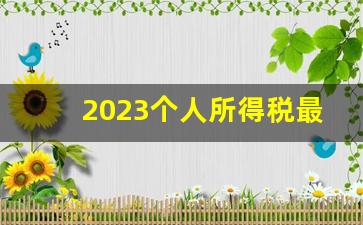 2023个人所得税最新标准_自动算税软件