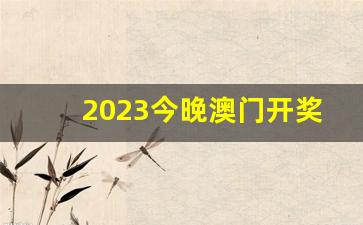 2023今晚澳门开奖结果是多少