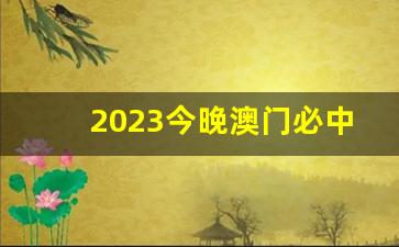 2023今晚澳门必中一肖一码_澳门一肖一码一特一中