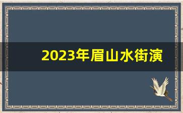 2023年眉山水街演出_眉山最近很火的网红地