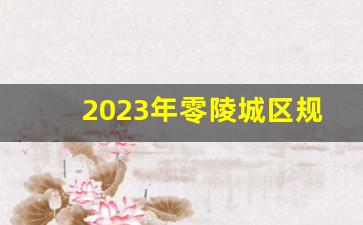 2023年零陵城区规划