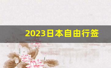 2023日本自由行签证条件