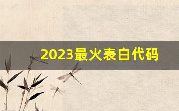 2023最火表白代码