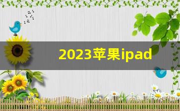 2023苹果ipad新品_ipad发行顺序和时间