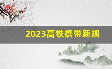 2023高铁携带新规