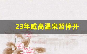 23年威高温泉暂停开放了吗_威海威高什么时候开门