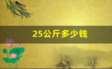 25公斤多少钱