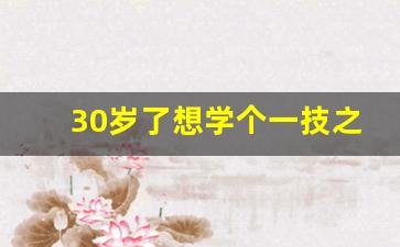 30岁了想学个一技之长