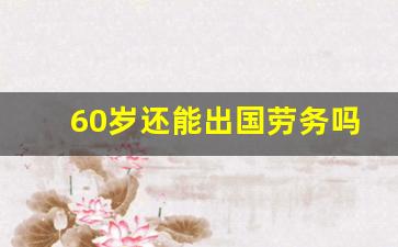 60岁还能出国劳务吗