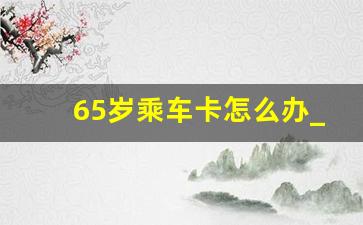 65岁乘车卡怎么办_安康65岁老人办公交卡