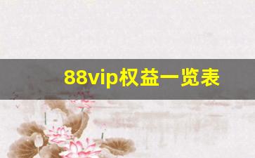 88vip权益一览表_88vip送哪些平台的会员