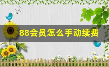 88会员怎么手动续费