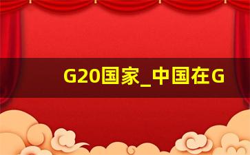 G20国家_中国在G20的地位