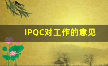 IPQC对工作的意见和建议