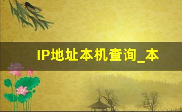 IP地址本机查询_本机ip定位