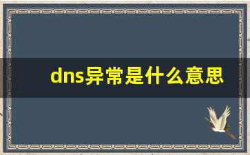 dns异常是什么意思_电视dns异常是什么意思