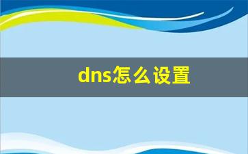 dns怎么设置