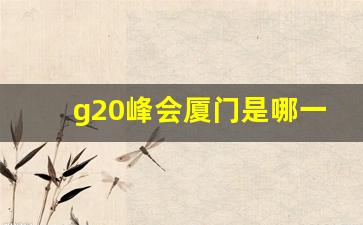 g20峰会厦门是哪一年