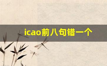 icao前八句错一个