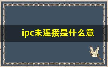 ipc未连接是什么意思啊_ipc全称是什么意思