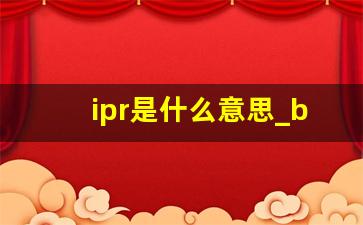 ipr是什么意思_bp利率是什么意思