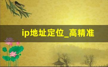 ip地址定位_高精准ip位置定位