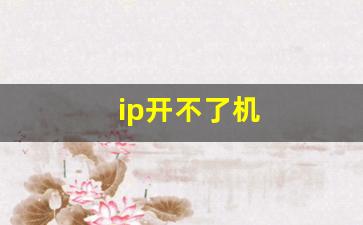 ip开不了机