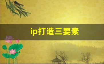 ip打造三要素