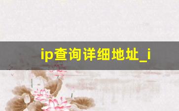 ip查询详细地址_ip地址查询精确到街道