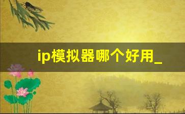 ip模拟器哪个好用_如何用不同的ip登录软件