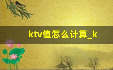 ktv值怎么计算_ktv指什么