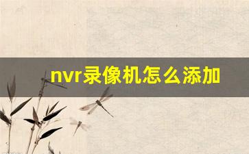 nvr录像机怎么添加摄像头_海康nvr连接摄像头