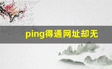 ping得通网址却无法上网