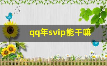 qq年svip能干嘛_SVIP能看到被挡访客吗