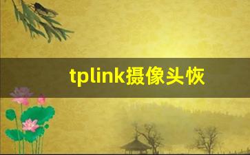 tplink摄像头恢复出厂设置