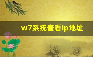 w7系统查看ip地址