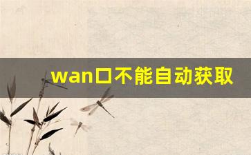 wan口不能自动获取ip地址_路由器自动获取IP地址全是0