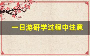 一日游研学过程中注意事项_研学需要准备的东西