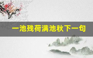 一池残荷满池秋下一句_秋天残荷美句